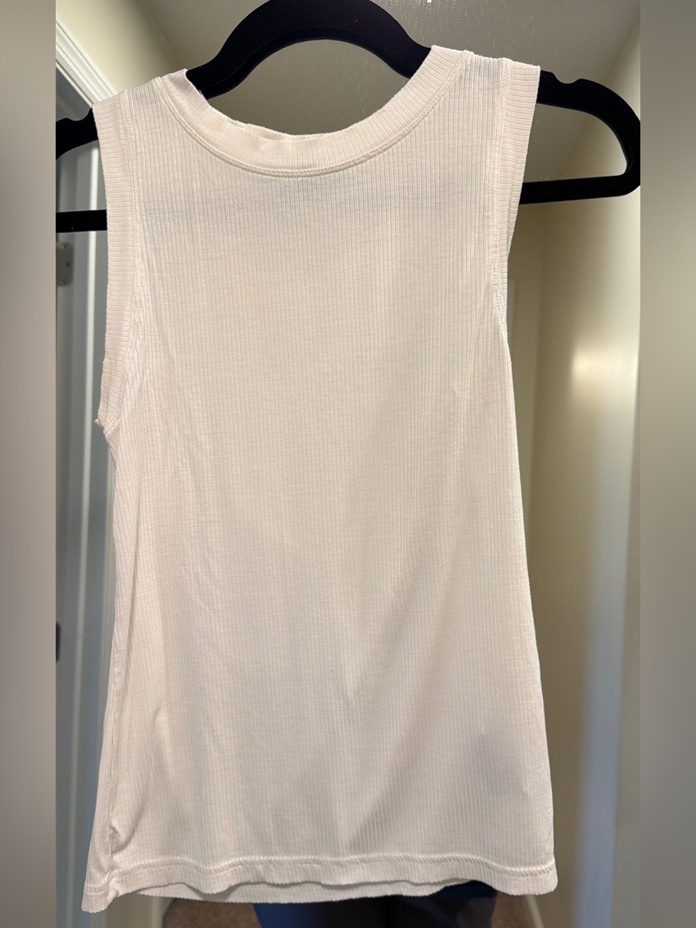 Banana Republic White Ribbed Sleeveless Tank Top Size Small
